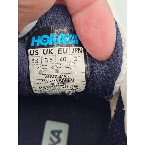 Hoka Solimar Womens White Training Shoes Blanc de Blanc/Blue Grass size 8 - Picture 6 of 8